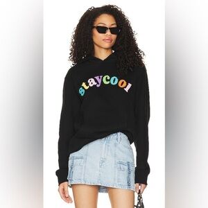 Revolve Stay Cool Rainbow Arch Hoodie in Black L